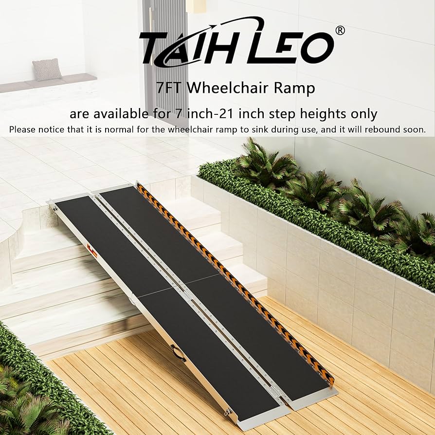 DISCUS　RAMP SCRATCH AND DENT - 7' Folding Aluminum Wheelchair Ramp